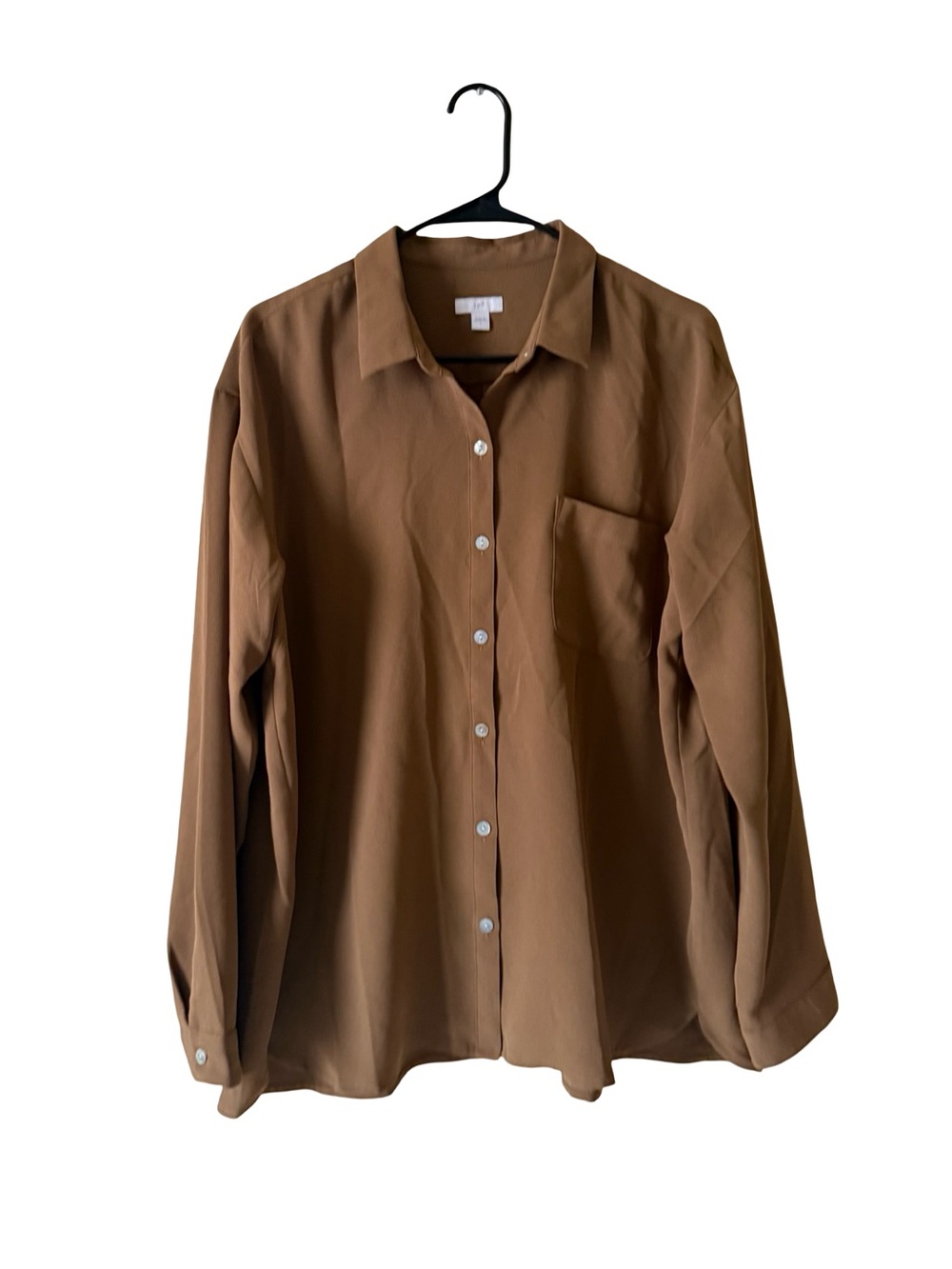 J. Jill Brown Button-Front Blouse